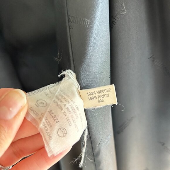 Aquascutum London Vintage Wool Cashmere Black Long Pea Coat size 6 - Picture 7 of 9